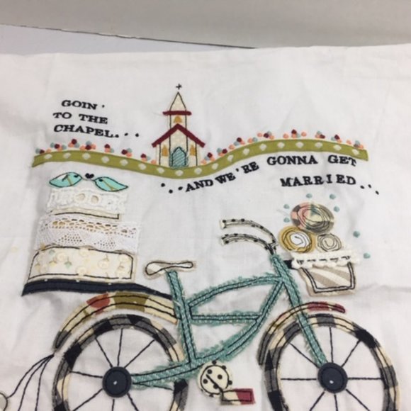 Wedding Gift "Goin' To The Chapel" Tee Towel Glory Haus Made in India - Picture 2 of 10